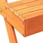 Tavolo da Picnic Marrone Cera 105x134x75 cm Legno Massello Pino