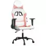 Sedia da Gaming Bianco e Rosa in Similpelle