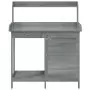 Tavolo Invaso con Mobile Grigio 110,5x45x124,5cm Massello Abete