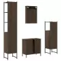 Set Mobili da Bagno 4 pz Rovere Marrone in Legno Multistrato