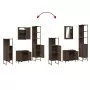 Set Mobili da Bagno 4 pz Rovere Marrone in Legno Multistrato