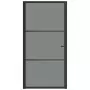 Porta Interna 102,5x201,5 cm Nera in Vetro ESG e Alluminio