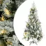 Albero di Natale con Neve Floccata LED e Pigne 225 cm PVC e PE