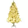 Albero di Natale con Neve Floccata LED e Pigne 225 cm PVC e PE