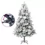 Albero di Natale con Neve Floccata LED e Pigne 225 cm PVC e PE