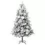 Albero di Natale con Neve Floccata LED e Pigne 225 cm PVC e PE