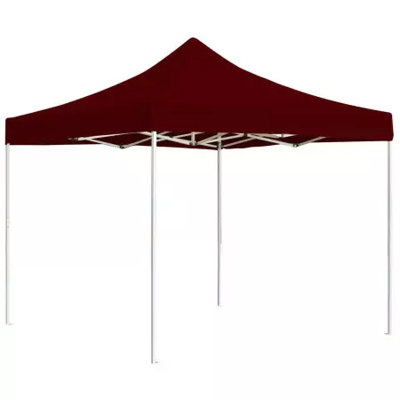 Gazebo Professionale Pieghevole in Alluminio 3x3 m Rosso Vino