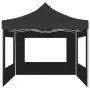 Gazebo Pieghevole con Pareti Alluminio 2x2 m Antracite