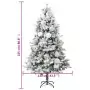 Albero di Natale con Neve Floccata LED e Pigne 225 cm PVC e PE