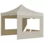 Gazebo Professionale Pieghevole Alluminio con Pareti 2x2m Crema