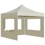 Gazebo Professionale Pieghevole Alluminio con Pareti 2x2m Crema