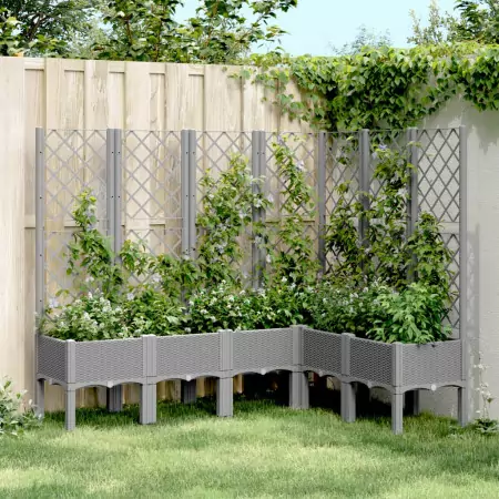 Fioriera Giardino con Graticcio Grigio Chiaro 160x120x142 cm PP