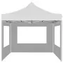 Gazebo Pieghevole con Pareti Alluminio 2x2 m Bianco