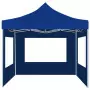 Gazebo Professionale Pieghevole Alluminio con Pareti 2x2m Blu