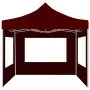 Gazebo Professionale Pieghevole Alluminio con Pareti 2x2m Bordò