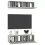 Mobili TV 4 pz Grigio Cemento 60x30x30 cm in Truciolato