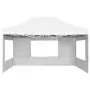 Gazebo Professionale Pieghevole in Alluminio Pareti 4,5x3m Bianco