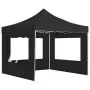 Gazebo Pieghevole con Pareti in Alluminio 3x3 m Antracite