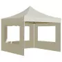 Gazebo Professionale Pieghevole Alluminio con Pareti 3x3m Crema