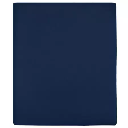 Lenzuola con Angoli Jersey 2pz Blu Marino 180x200 cm Cotone