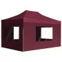 Gazebo Professionale Pieghevole Alluminio Pareti 4,5x3m Rosso