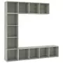 Set Mobili Libreria/Porta TV 3 pz Grigio Cemento 180x30x180 cm