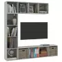 Set Mobili Libreria/Porta TV 3 pz Grigio Cemento 180x30x180 cm