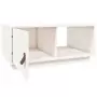 Tavolino da Salotto Bianco 80x50x35,5 cm Legno Massello di Pino