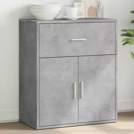 Credenza Grigio Cemento 60x31x70 cm in Legno Multistrato