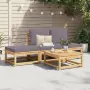 Set Salotto da Giardino 4pz con Cuscini Legno Massello Acacia