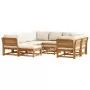 Set Salotto da Giardino 10 pz con Cuscini Legno Massello Acacia