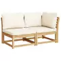 Set Salotto da Giardino 10 pz con Cuscini Legno Massello Acacia