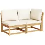 Set Salotto da Giardino 7 pz con Cuscini Legno Massello Acacia