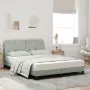 Letto con Materasso Grigio Chiaro 140x190 cm in Velluto