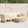 Set Salotto da Giardino 4pz con Cuscini Legno Massello Acacia