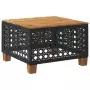 Tavolo da Giardino Nero 55x55x36cm in Polyrattan e Legno Acacia