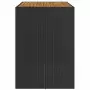 Tavolo Giardino Piano Legno Acacia Nero 145x80x110cm Polyrattan