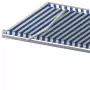 Tenda da Sole Retrattile Manuale con Pali 6x3,5 m Blu e Bianca