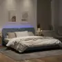 Giroletto con Luci LED Grigio Scuro 180x200 cm in Velluto