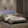 Giroletto con Luci LED Grigio Chiaro 160x200 cm in Velluto