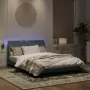 Giroletto con Luci LED Grigio Scuro 160x200 cm in Velluto