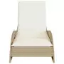 Lettino Prendisole con Cuscino Beige 60x205x73 cm in Polyrattan