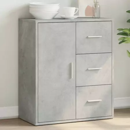 Credenza Grigio Cemento 60x31x70 cm in Legno Multistrato