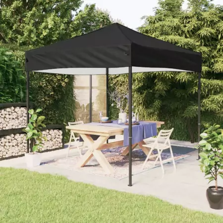 Tenda per Feste Pieghevole Nera 3x3 m