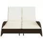 Lettino Prendisole con Cuscini Marrone 114x205x73 cm Polyrattan