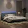 Giroletto con Luci LED Grigio Scuro 200x200 cm in Velluto