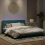 Giroletto con Luci LED Verde Scuro 180x200 cm in Velluto