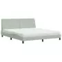 Letto con Materasso Grigio Chiaro 180x200 cm in Velluto