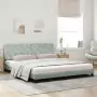 Letto con Materasso Grigio Chiaro 180x200 cm in Velluto