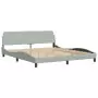 Letto con Materasso Grigio Chiaro 180x200 cm in Velluto